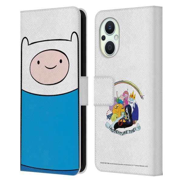 Adventure Time Graphics Finn The Human Leather Book Wallet Case Cover For OPPO Reno8 Lite