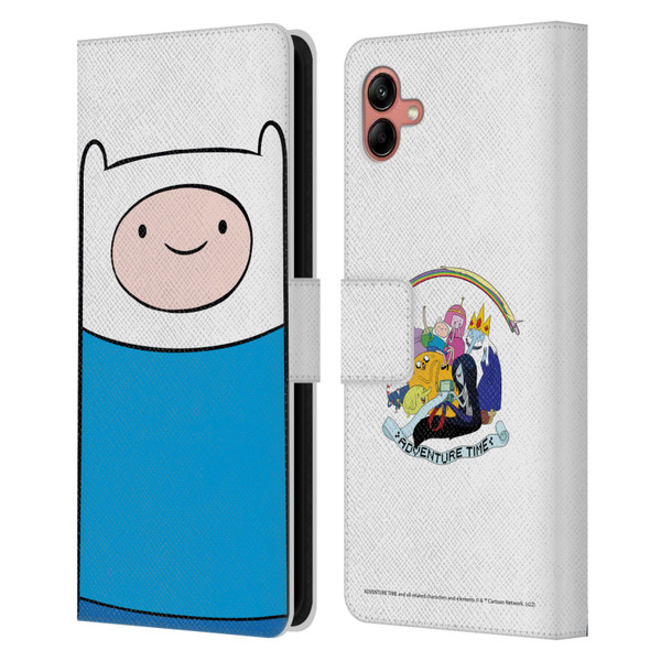 Adventure Time Graphics Finn The Human Leather Book Wallet Case Cover For Samsung Galaxy A04 (2022)