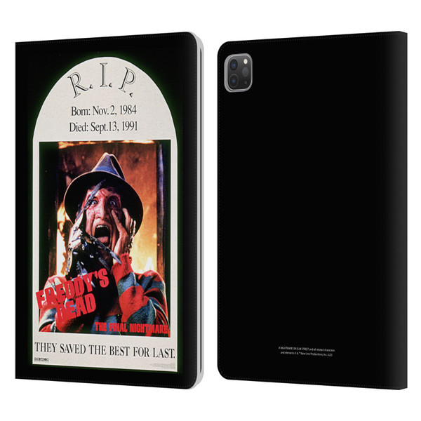 A Nightmare On Elm Street: Freddy's Dead Graphics The Final Nightmare Leather Book Wallet Case Cover For Apple iPad Pro 11 2020 / 2021 / 2022