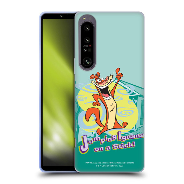 I Am Weasel. Graphics Jumping Iguana On A Stick Soft Gel Case for Sony Xperia 1 IV