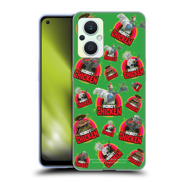 Robot Chicken Graphics Icons Soft Gel Case for OPPO Reno8 Lite
