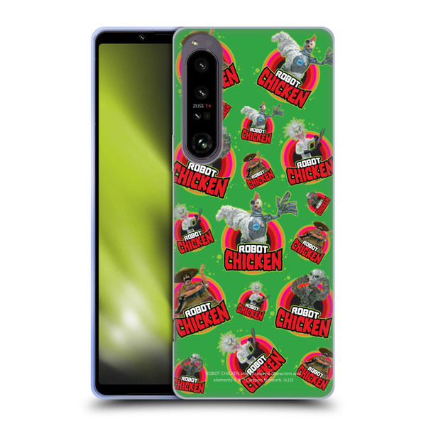 Robot Chicken Graphics Icons Soft Gel Case for Sony Xperia 1 IV
