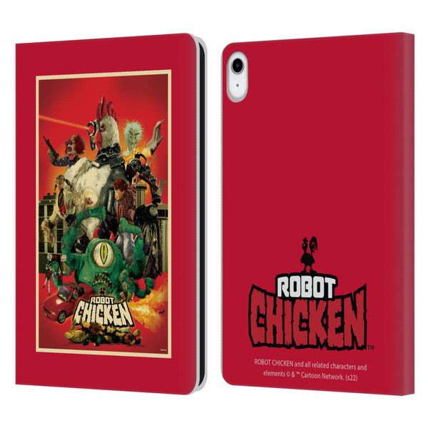 Robot Chicken Graphics Poster Leather Book Wallet Case Cover For Apple iPad 10.9 2022/2025