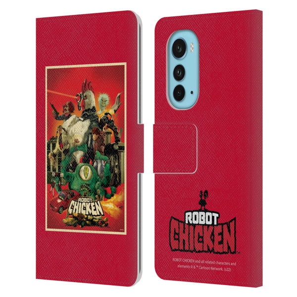 Robot Chicken Graphics Poster Leather Book Wallet Case Cover For Motorola Edge (2022)