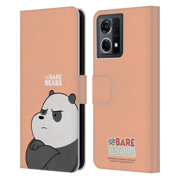 We Bare Bears Character Art Panda Leather Book Wallet Case Cover For OPPO Reno8 4G