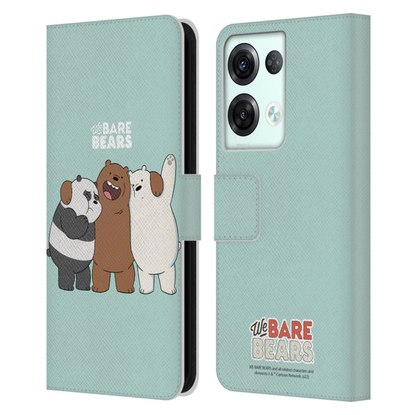 We Bare Bears Character Art Group 1 Leather Book Wallet Case Cover For OPPO Reno8 Pro