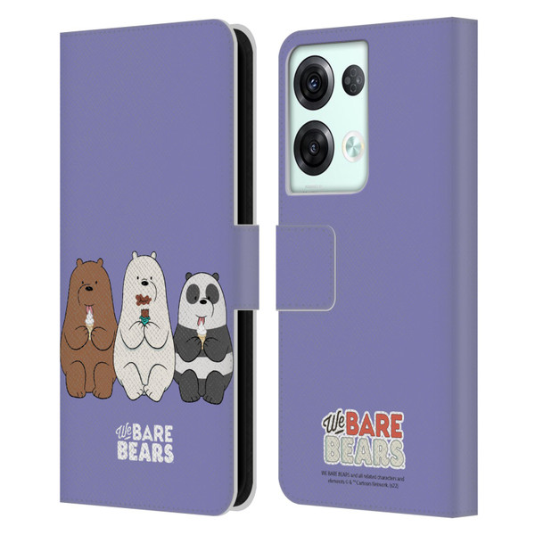 We Bare Bears Character Art Group 2 Leather Book Wallet Case Cover For OPPO Reno8 Pro