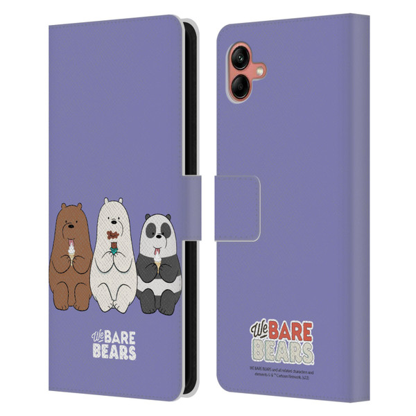 We Bare Bears Character Art Group 2 Leather Book Wallet Case Cover For Samsung Galaxy A04 (2022)