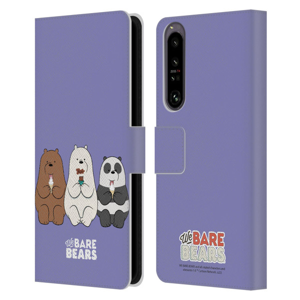 We Bare Bears Character Art Group 2 Leather Book Wallet Case Cover For Sony Xperia 1 IV
