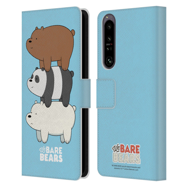 We Bare Bears Character Art Group 3 Leather Book Wallet Case Cover For Sony Xperia 1 IV