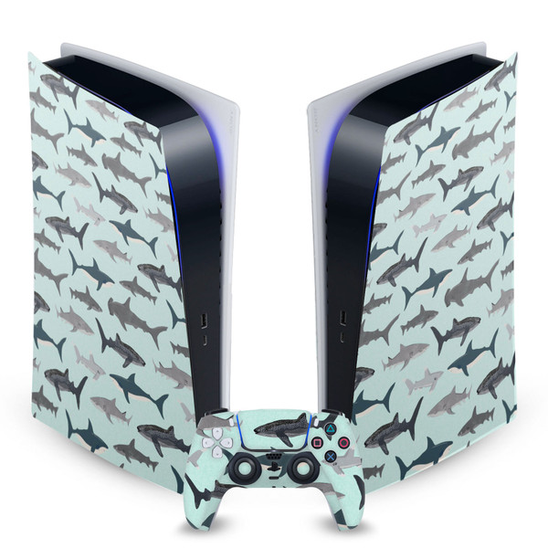 Andrea Lauren Design Art Mix Sharks Vinyl Sticker Skin Decal Cover for Sony PS5 Digital Edition Bundle