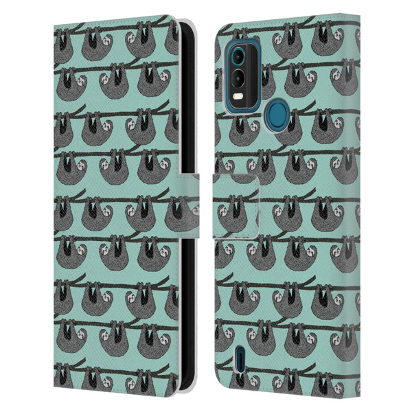 Andrea Lauren Design Animals Sloth Leather Book Wallet Case Cover For Nokia G11 Plus