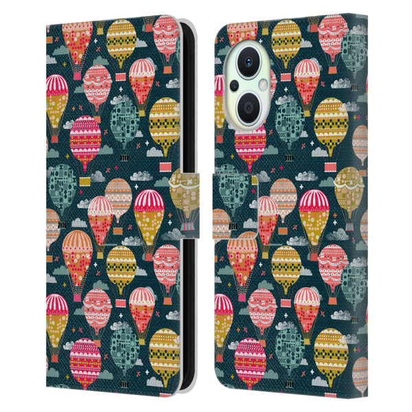 Andrea Lauren Design Assorted Hot Air Balloon Leather Book Wallet Case Cover For OPPO Reno8 Lite