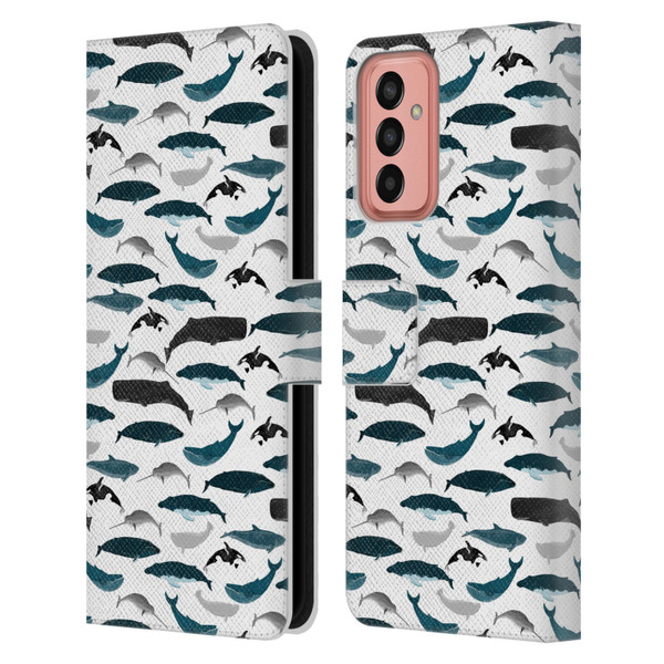 Andrea Lauren Design Sea Animals Whales Leather Book Wallet Case Cover For Samsung Galaxy M13 (2022)