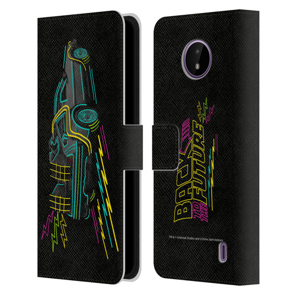 Back to the Future I Composed Art Neon Leather Book Wallet Case Cover For Nokia C10 / C20