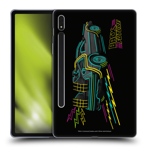 Back to the Future I Composed Art Neon Soft Gel Case for Samsung Galaxy Tab S8