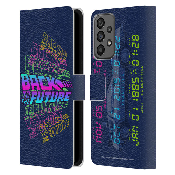 Back to the Future I Composed Art Logo Leather Book Wallet Case Cover For Samsung Galaxy A73 5G (2022)