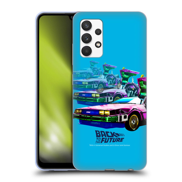 Back to the Future I Composed Art Time Machine Car Soft Gel Case for Samsung Galaxy A32 (2021)