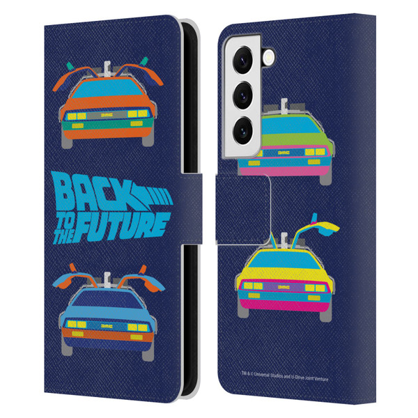 Back to the Future I Composed Art Delorean 2 Leather Book Wallet Case Cover For Samsung Galaxy S22 5G