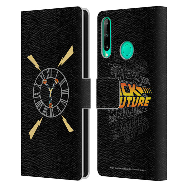 Back to the Future I Graphics Clock Tower Leather Book Wallet Case Cover For Huawei P40 lite E
