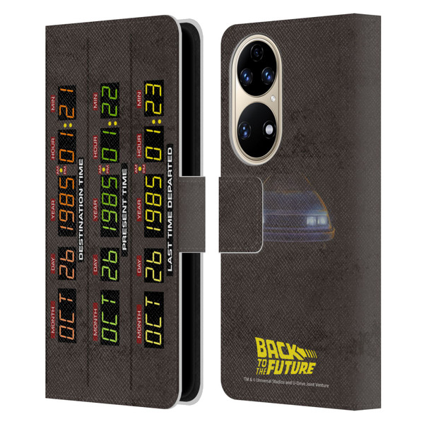 Back to the Future I Graphics Time Circuits Leather Book Wallet Case Cover For Huawei P50