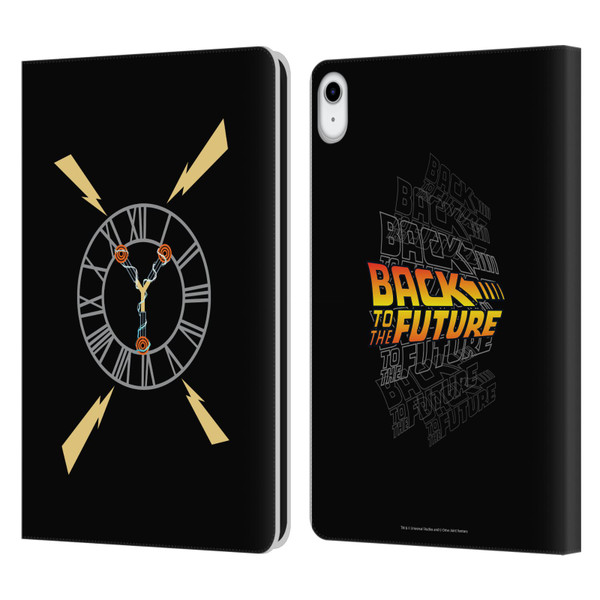 Back to the Future I Graphics Clock Tower Leather Book Wallet Case Cover For Apple iPad 10.9 (2022)