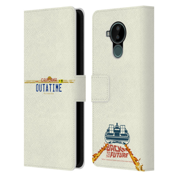 Back to the Future I Graphics Outatime Leather Book Wallet Case Cover For Nokia C30