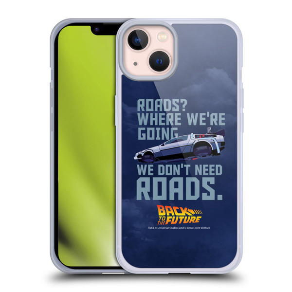 Back to the Future I Graphics Time Machine Car 2 Soft Gel Case for Apple iPhone 13
