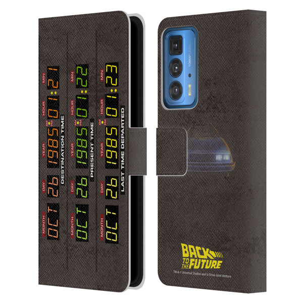 Back to the Future I Graphics Time Circuits Leather Book Wallet Case Cover For Motorola Edge 20 Pro