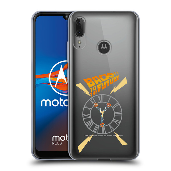 Back to the Future I Graphics Clock Tower Soft Gel Case for Motorola Moto E6 Plus