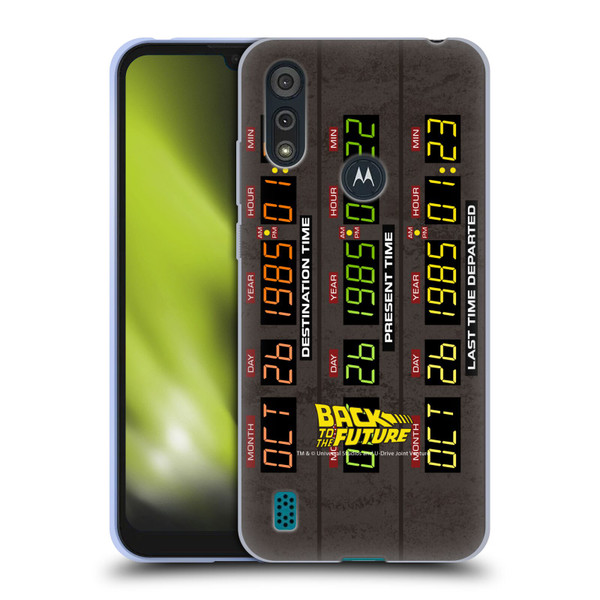 Back to the Future I Graphics Time Circuits Soft Gel Case for Motorola Moto E6s (2020)