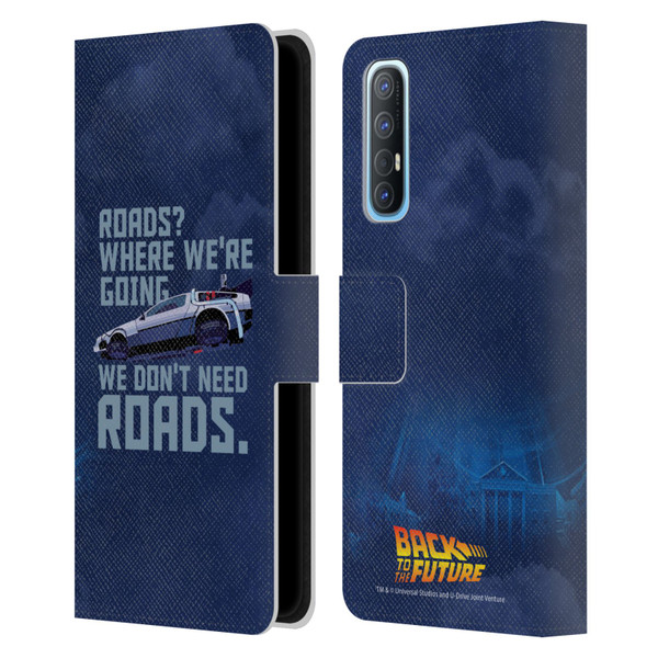 Back to the Future I Graphics Delorean 2 Leather Book Wallet Case Cover For OPPO Find X2 Neo 5G