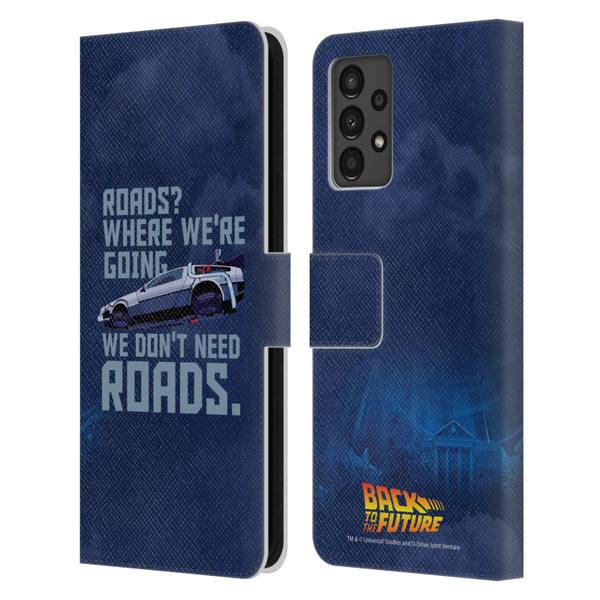 Back to the Future I Graphics Delorean 2 Leather Book Wallet Case Cover For Samsung Galaxy A13 (2022)