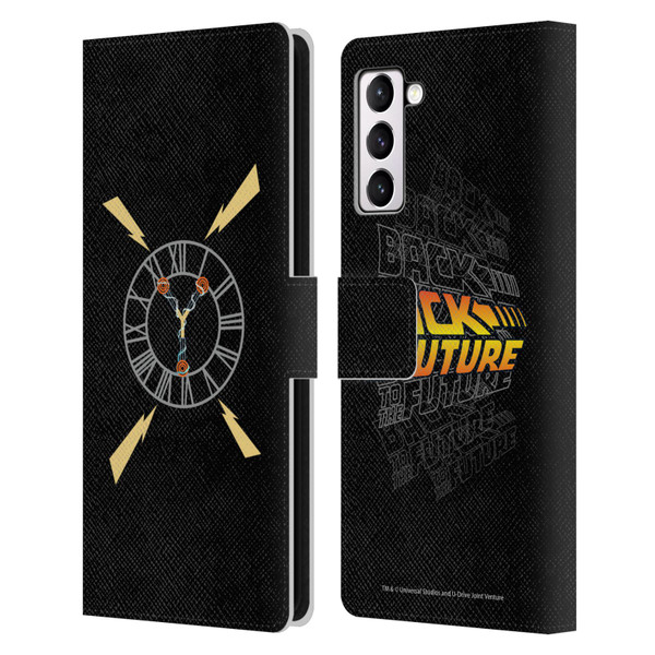 Back to the Future I Graphics Clock Tower Leather Book Wallet Case Cover For Samsung Galaxy S21+ 5G