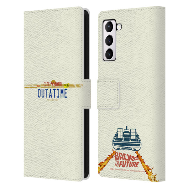 Back to the Future I Graphics Outatime Leather Book Wallet Case Cover For Samsung Galaxy S21+ 5G