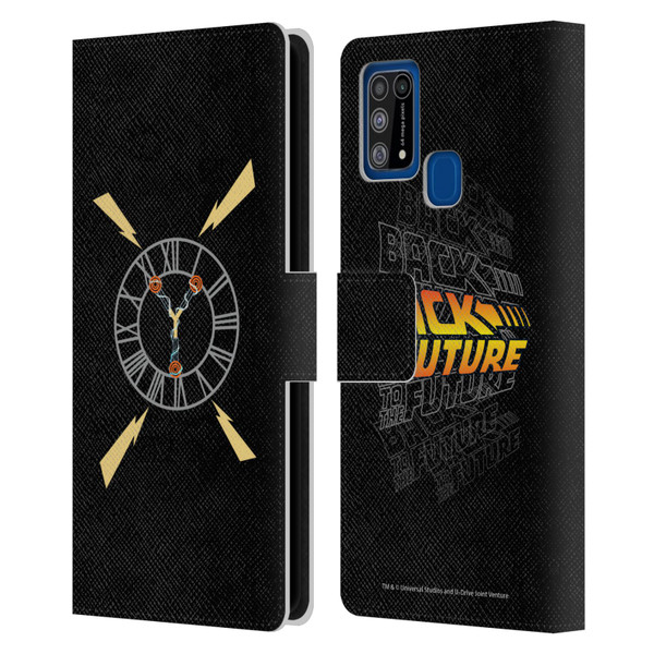 Back to the Future I Graphics Clock Tower Leather Book Wallet Case Cover For Samsung Galaxy M31 (2020)