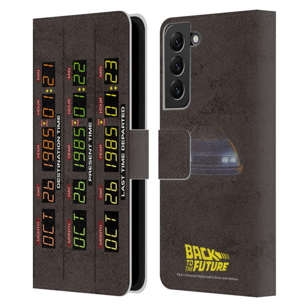 Back to the Future I Graphics Time Circuits Leather Book Wallet Case Cover For Samsung Galaxy S22+ 5G