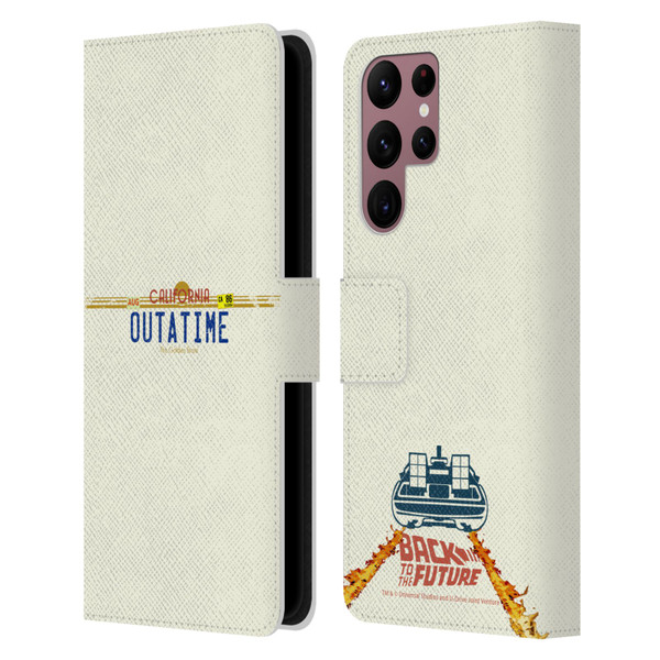 Back to the Future I Graphics Outatime Leather Book Wallet Case Cover For Samsung Galaxy S22 Ultra 5G