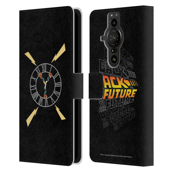 Back to the Future I Graphics Clock Tower Leather Book Wallet Case Cover For Sony Xperia Pro-I