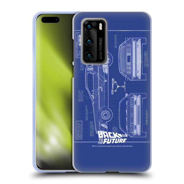 Back to the Future I Key Art Blue Print Soft Gel Case for Huawei P40 5G