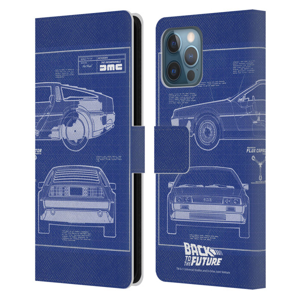Back to the Future I Key Art Blue Print Leather Book Wallet Case Cover For Apple iPhone 12 Pro Max