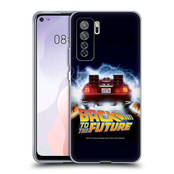 Back to the Future I Key Art Time Machine Car Soft Gel Case for Huawei Nova 7 SE/P40 Lite 5G