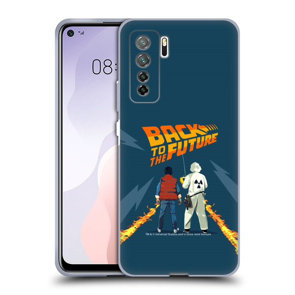 Back to the Future I Key Art Dr. Brown And Marty Soft Gel Case for Huawei Nova 7 SE/P40 Lite 5G