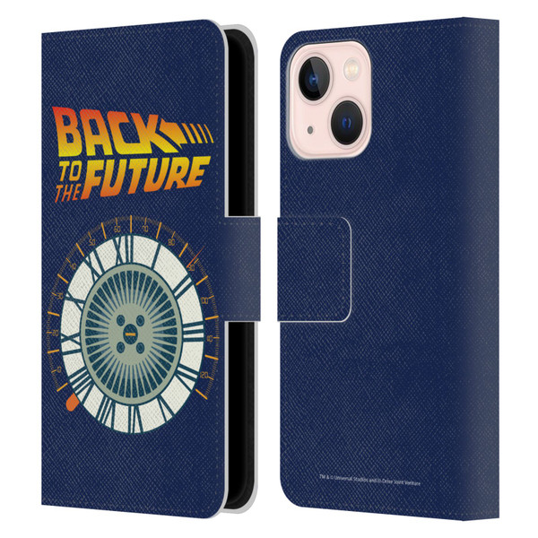 Back to the Future I Key Art Wheel Leather Book Wallet Case Cover For Apple iPhone 13 Mini