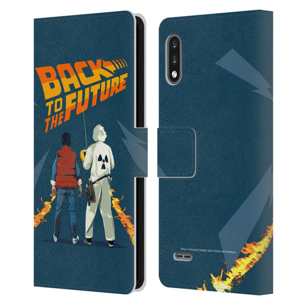 Back to the Future I Key Art Dr. Brown And Marty Leather Book Wallet Case Cover For LG K22