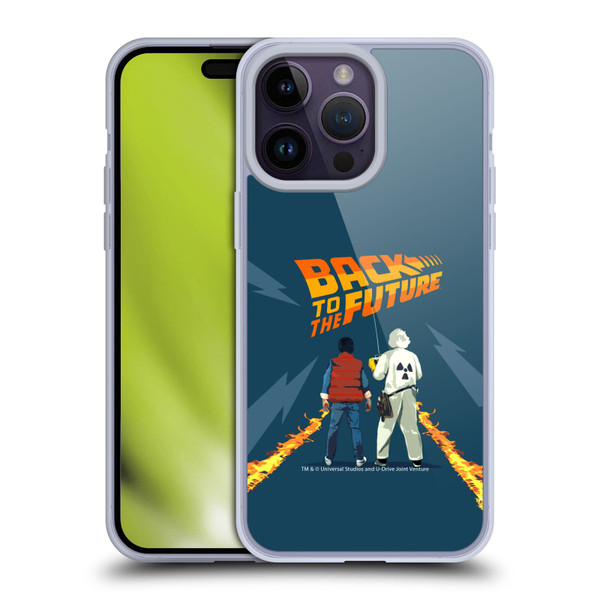 Back to the Future I Key Art Dr. Brown And Marty Soft Gel Case for Apple iPhone 14 Pro Max