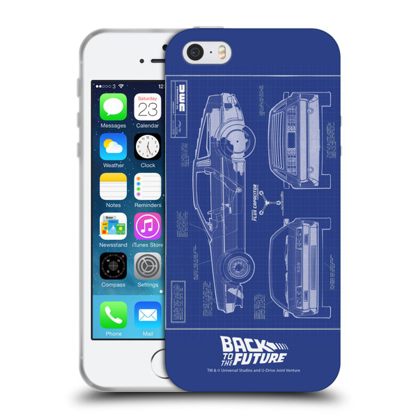 Back to the Future I Key Art Blue Print Soft Gel Case for Apple iPhone 5 / 5s / iPhone SE 2016