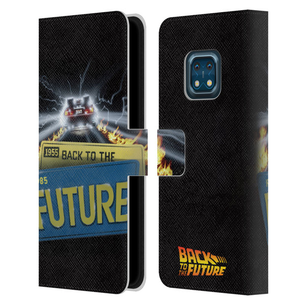 Back to the Future I Key Art Take Off Leather Book Wallet Case Cover For Nokia XR20
