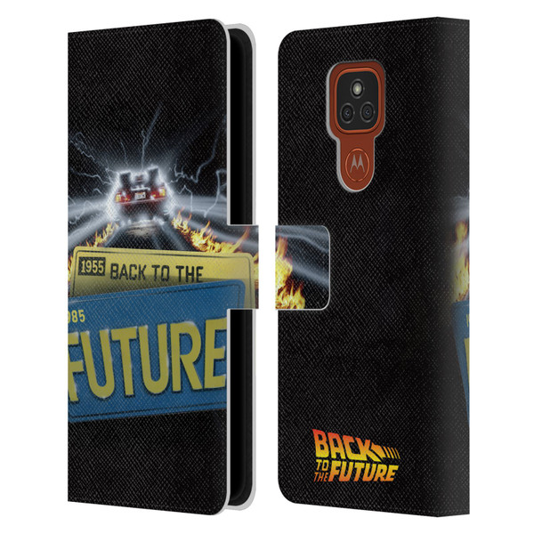 Back to the Future I Key Art Take Off Leather Book Wallet Case Cover For Motorola Moto E7 Plus