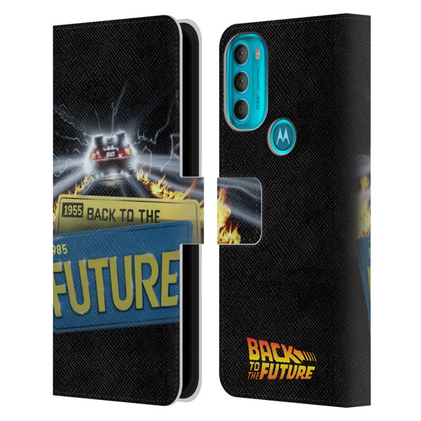 Back to the Future I Key Art Take Off Leather Book Wallet Case Cover For Motorola Moto G71 5G